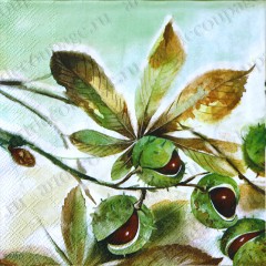 Салфетка для декупажа, IHR-508520, "Каштаны", 33х33 см, Германия