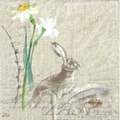 Салфетка для декупажа, IHR-540400, "Нарциссы, Пасха", 33х33 см, Германия