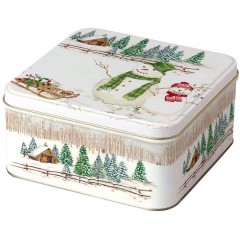 Салфетка для декупажа IHR-102382 "Снеговики, зима", 33х33 см, Германия