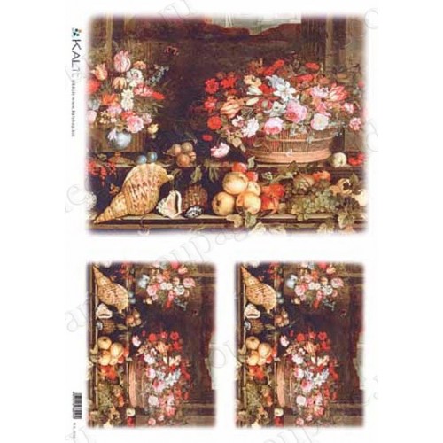 Рисовая бумага для декупажа Натюрморт с ракушками, 32х45см, Kalit IRP 0031