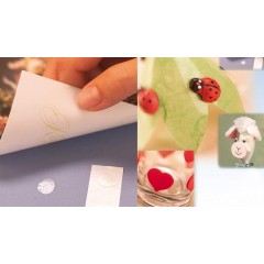 Двухсторонний скотч, клейкие белые кружки, 10 мм, Knorr prandell (Германия)