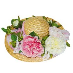 Соломенная шляпка миниатюрная 10 см, Knorr Prandell (Германия)