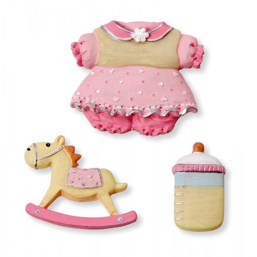 Декоративные фигурки "Baby girl", полимерная смола, 3 - 3,5 см, 3 шт, Германия