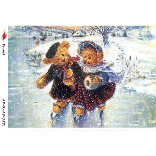 Рисовая бумага для декупажа На катке, формат А5, ProArt 