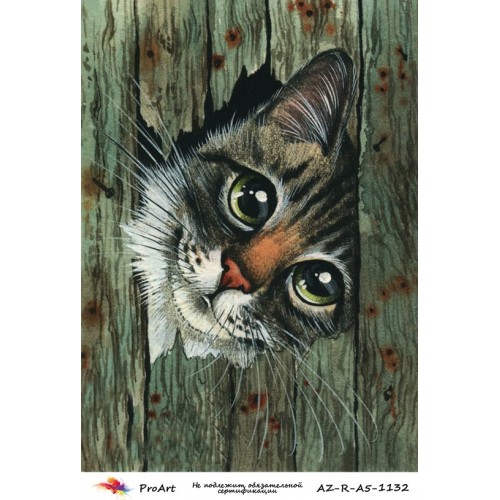 Рисовая бумага для декупажа Кошкка за стеной, формат А5, ProArt 