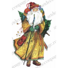 Рисовая бумага для декупажа Renkalik 230 "Санта Клаус и медвежонок", 35х50 см