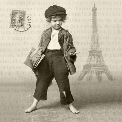 Салфетка для декупажа Мальчик с газетами, 33х33 см, Sagen Vintage Design, Норвегия