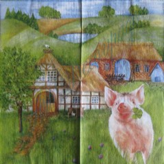 Салфетка для декупажа "Сельская жизнь", 33х33 см, Германия
