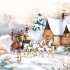 Салфетка новогодняя для декупажа Зимняя прогулка, 33х33 см