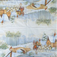 Салфетка для декупажа SDGW005501 "Зимняя прогулка", 33х33 см