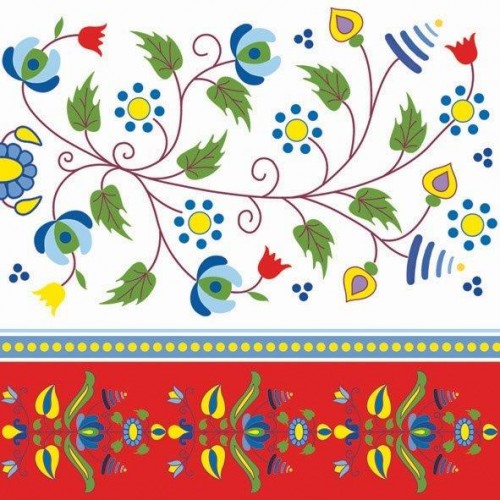 Салфетка для декупажа Цветочный орнамент, 33х33 см, POL-MAK