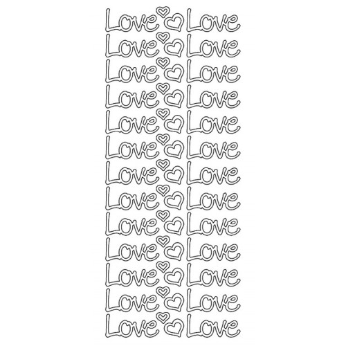 Наклейки контурные "Love" с эффектом металлик, KNORR prandell