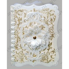 Набор высечки фигурной с глиттером Lincoln Linen, бежевый, 18 шт, 10-15 см, Papermania