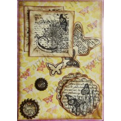 Штамп резиновый на пластиковой основе PMA 907140 "Энтомология" Papermania, 94х98 мм