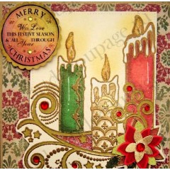 Набор новогодних силиконовых штампов "Новогодние свечи", Papermania, 13х18 см