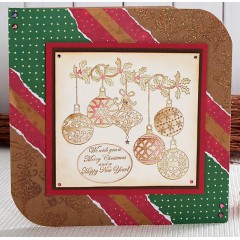 Набор новогодних силиконовых штампов "Ёлочные игрушки", 13х18 см, Papermania