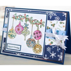 Набор новогодних силиконовых штампов "Ёлочные игрушки", 13х18 см, Papermania