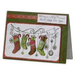 Набор новогодних силиконовых штампов "Рождественские носки", Papermania