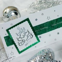 Пудра для эмбоссинга, цвет зеленые блестки, Papermania (Великобритания)