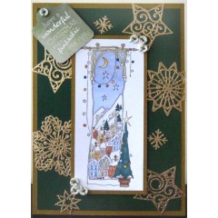 Штамп новогодний резиновый "Заснеженное Рождество", 9х14,5 см, DoCrafts
