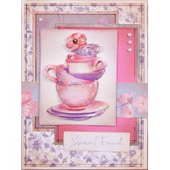 Набор для изготовления открытки  Чашки, коллекция Lucy Cromwell, DoCrafts,14,8х21 см