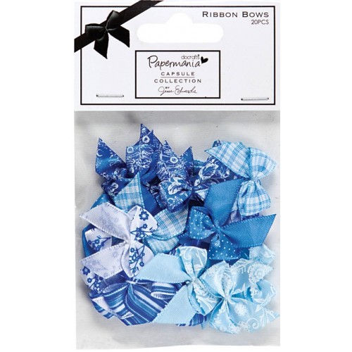 Набор бантиков для скрапбукинга Burleigh Blue, синий и голубой, 20 штук, DoCrafts
