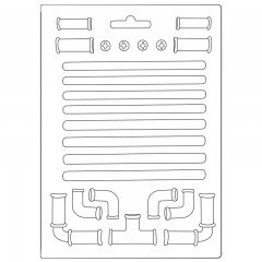 Форма для моделирующих паст "Леди Бродяжка - трубы", 14,8х21,0 см, Stamperia