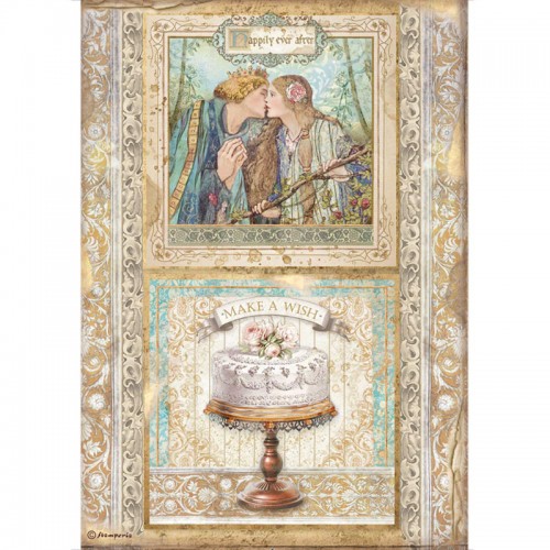 Рисовая бумага для декупажа Спящая красавица - Рамки, Stamperia формат А4
