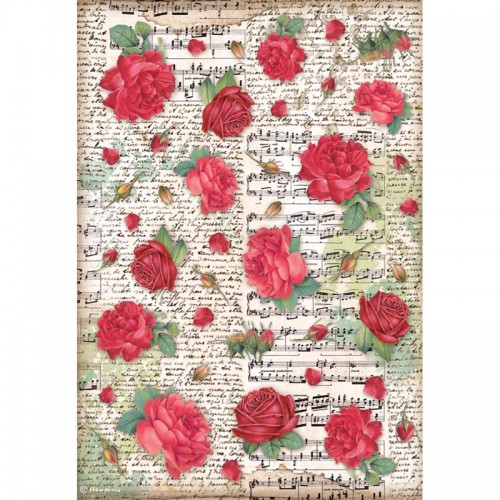 Рисовая бумага для декупажа Desire red roses, Stamperia формат А4