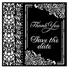 Трафарет "You and me thank you save the date", 18х18 см, Stamperia KSTDQ67