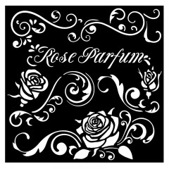 Трафарет "Rose parfum bordure", 18х18 см, Stamperia KSTDQ75