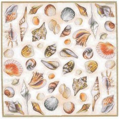 Салфетка для декупажа "Ракушки на бежевом", 33х33 см, Голландия