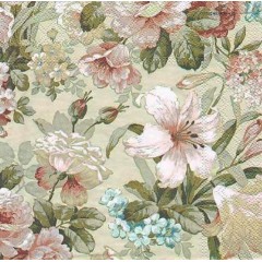 Салфетка для декупажа HF13310015 "Букеты на салатовом", 33х33 см, Голландия