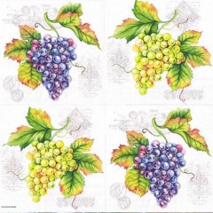 Салфетка для декупажа "Грозди винограда", 33х33 см, Голландия
