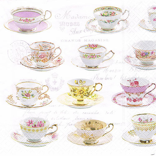 Салфетка для декупажа Чашки, 33х33 см, Home Fashion