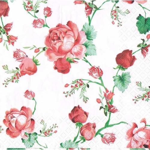 Салфетка для декупажа Плетистая роза, 33х33 см, Home Fashion Германия