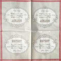 Салфетка для декупажа "BISTROT", 33х33 см, Nuova R2S Италия
