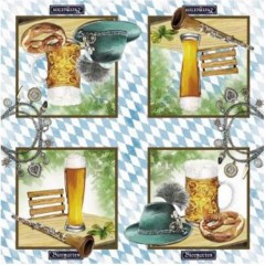 Салфетка для декупажа "Баварское пиво", 33х33 см, Германия