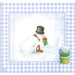 Салфетка для декупажа "Снеговики", 33х33 см, Германия