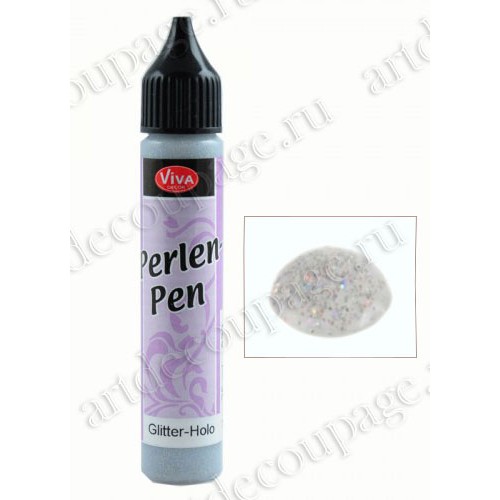 Краска для создания жемчужин Viva Perlen Pen Glitter, цвет 933 блестки голограмма, 25 мл