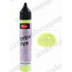 Краска для создания жемчужин Viva Perlen Pen Glitter, цвет 941 блестки лимонный, 25 мл