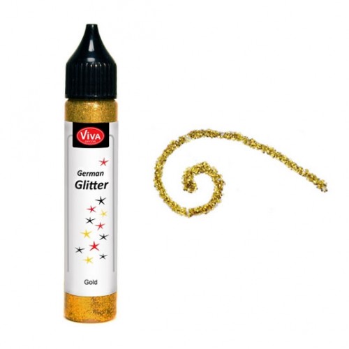  Контур с блестками German Glitter, цвет 901 золото  блестки, Viva Decor (Германия)