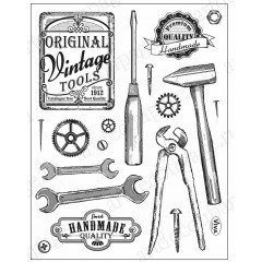 Штампы силиконовые Viva Decor Silikon Stempel D101 "Винтажные инструменты" коллекция Мужская тема