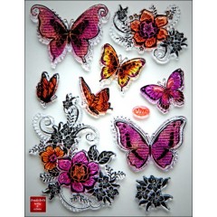 Штампы силиконовые Viva Decor Silikon Stempel "Цветы и бабочки", 14х18 см