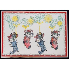 Штампы силиконовые Viva-Silikon-Stempel D71 "Звезды, новогодние носки", 14х18 см, Германия