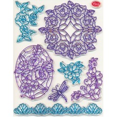 Штампы силиконовые Viva Decor Silikon Stempel D86 "Tiffany, Цветы и стрекоза",14х18 см, Германия
