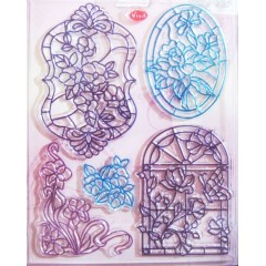 Штампы силиконовые Viva Decor Silikon Stempel D87 "Tiffany. Роза в окне",14х18 см, Германия