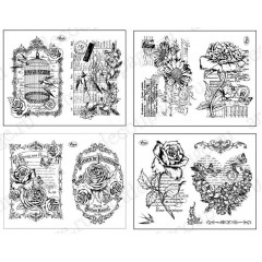 Штампы силиконовые Viva Decor Silikon Stempel D94 "Клетка, птицы" коллекция Винтажный коллаж