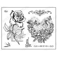 Штампы силиконовые Viva Decor Silikon Stempel D110 "Путешествие, карта", 14х18 см