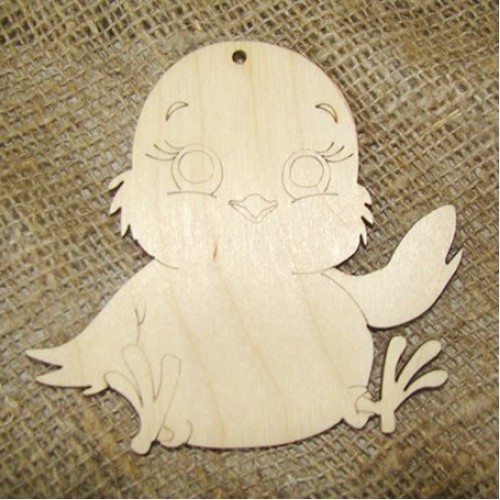 Заготовка фигурка Птенец, фанера, 9,5х10 см, Woodbox